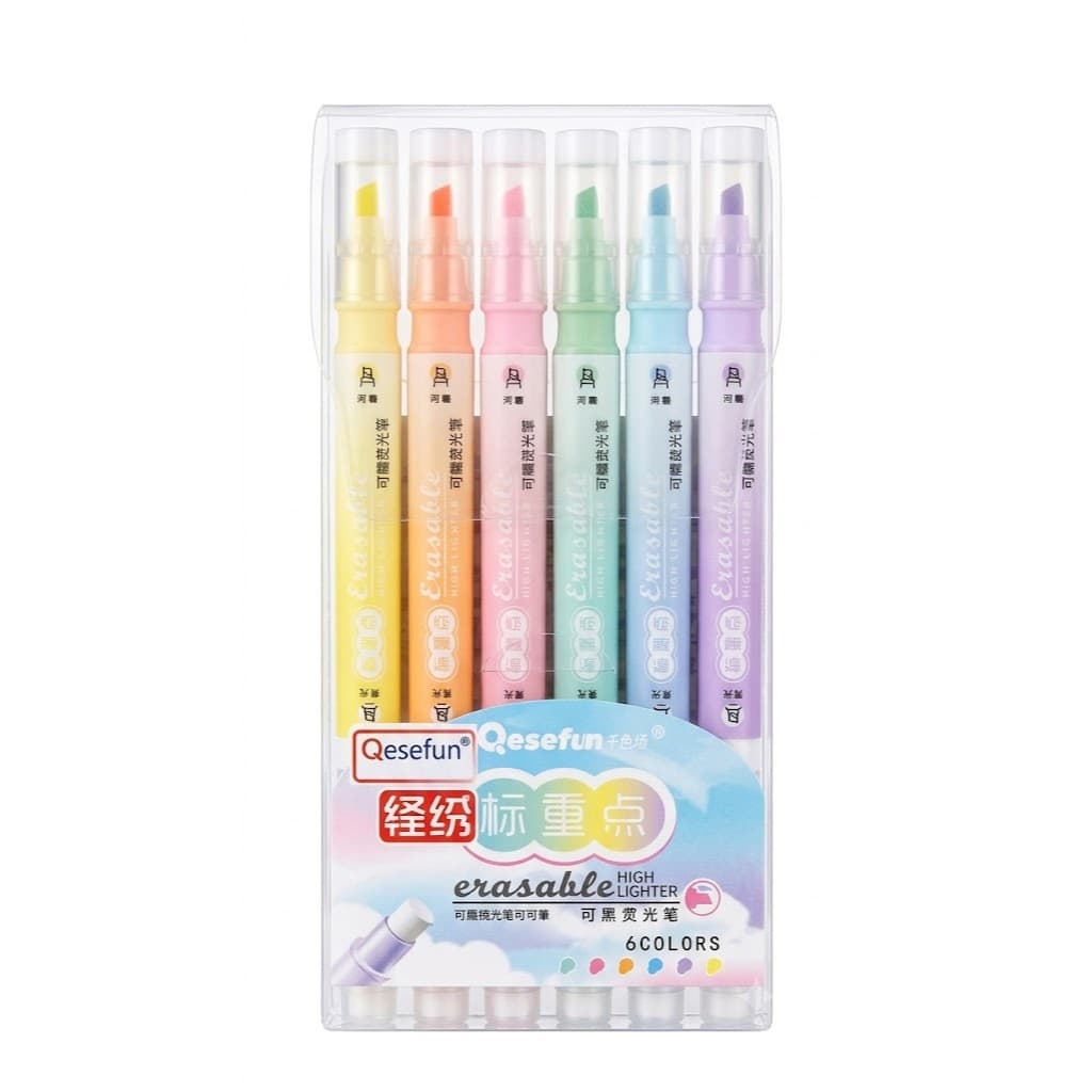 Kit marca texto em tons pastel apagável