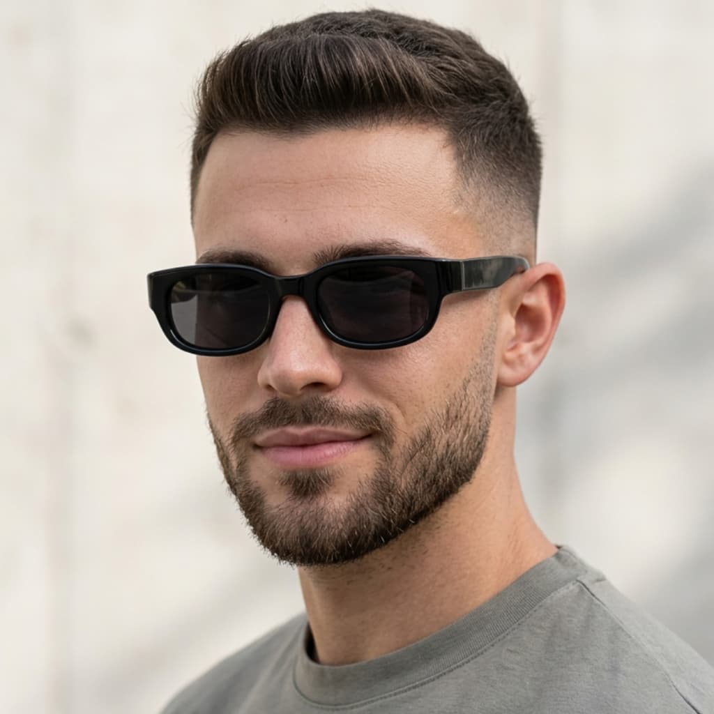 Óculos de Sol Masculino Quadrado Retangular Acetato Retrô Vintage Premium UV400 Casual Clássico Tendência