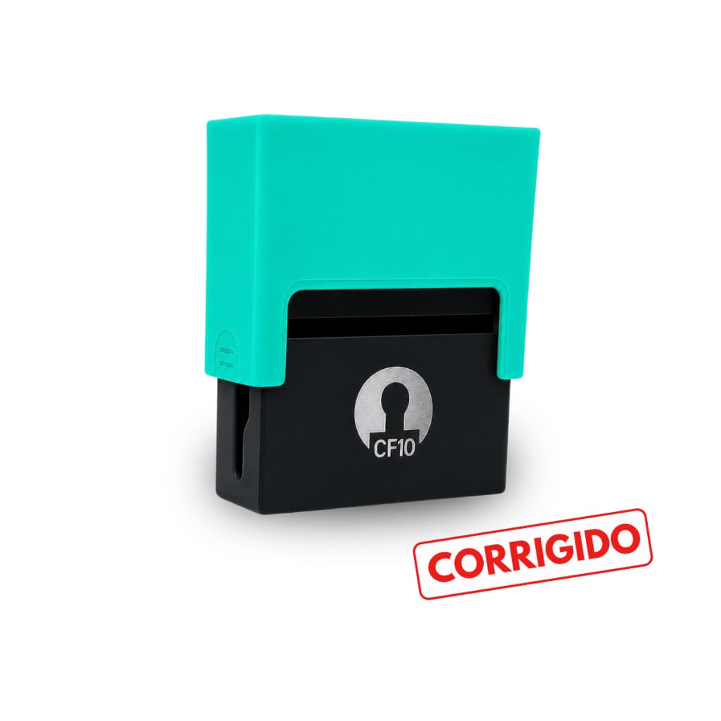 Carimbo Corrigido Black/Black Carimbo autoentintado conferido carimbo com texto conferido