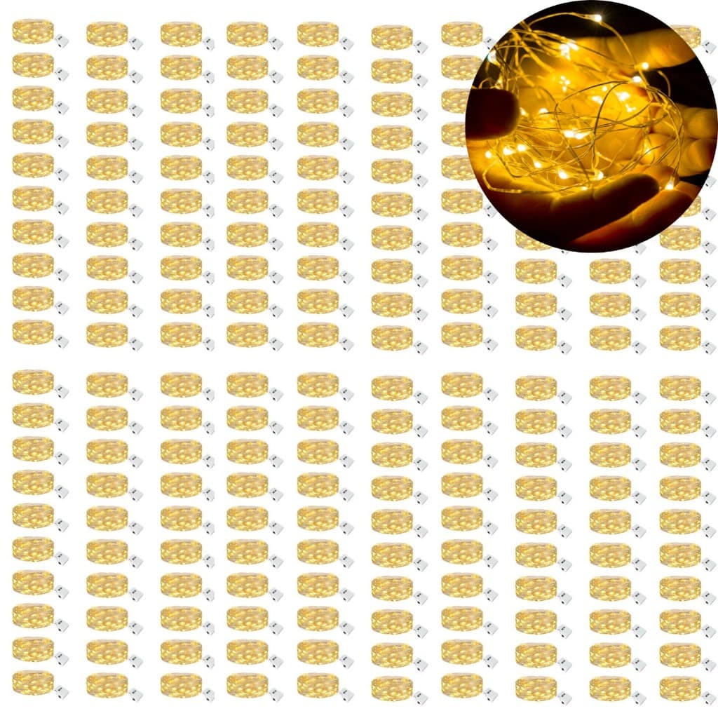 Kit 100 Fios de Fada 2M 20Led Para Decoração Festa Arte Presente Ambiente Decorado Charme Baterias