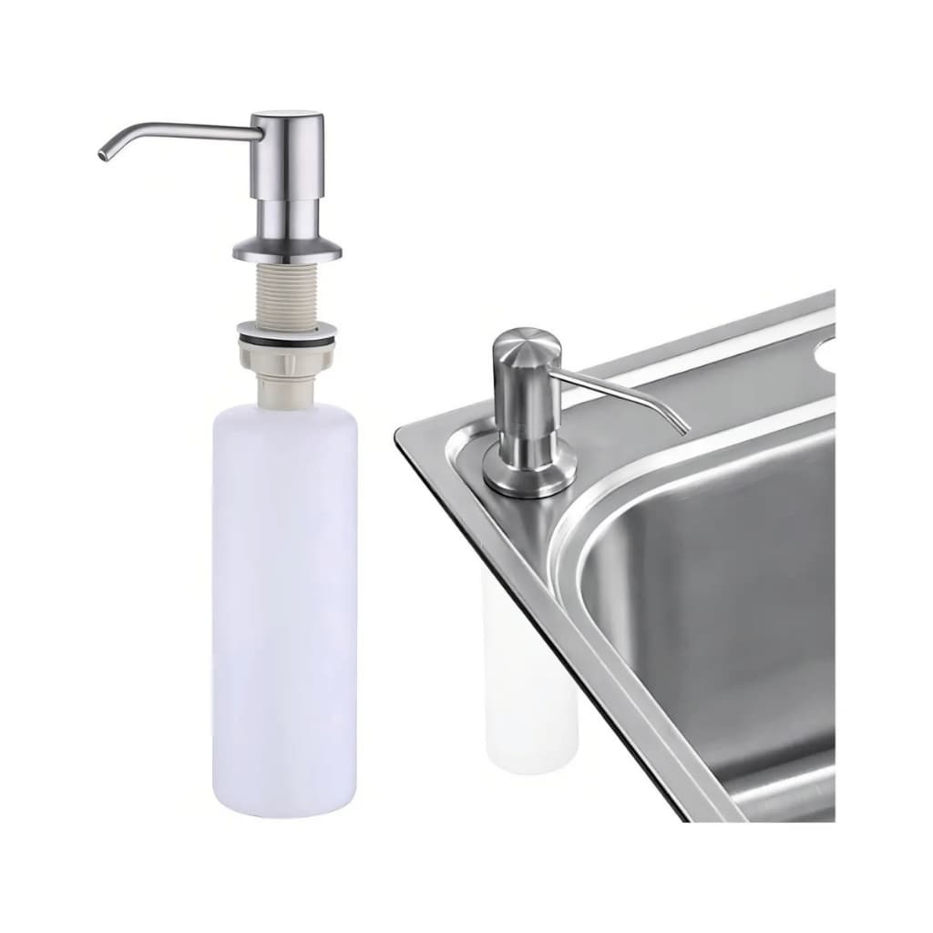 Dispenser Bancada Dosador De Embutir Pia Detergente Sabão Sabonete Liquido Metal Aço Inox