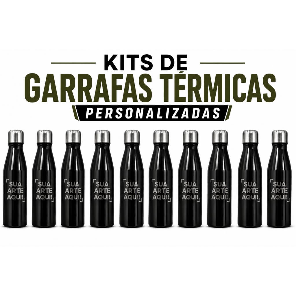 Garrafa Térmica Personalizada 500ml em Inox | Sua Arte Gravada a Laser