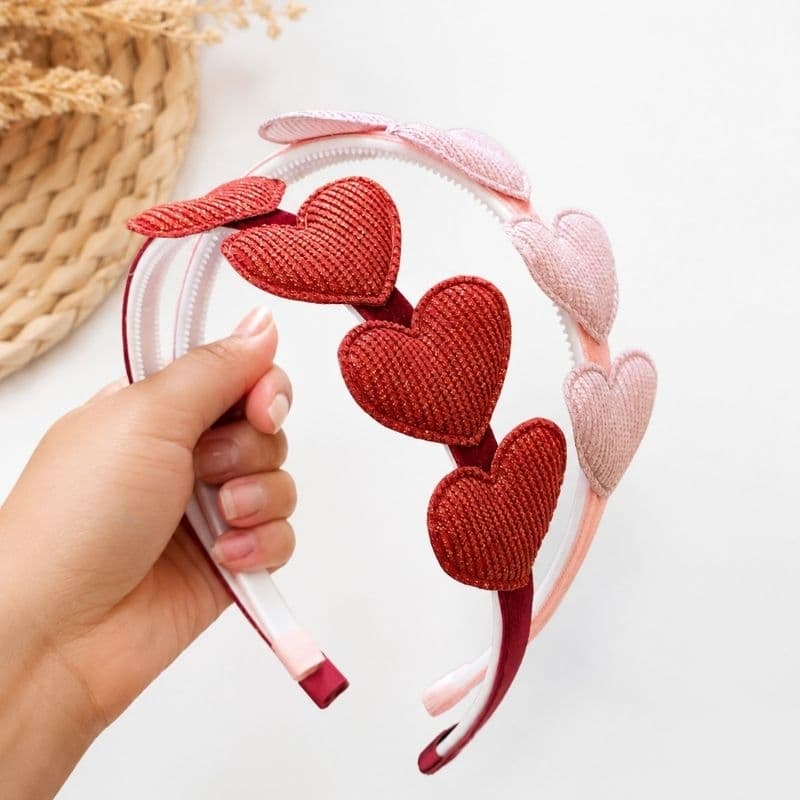 Tiara de cabelo infantil com coração