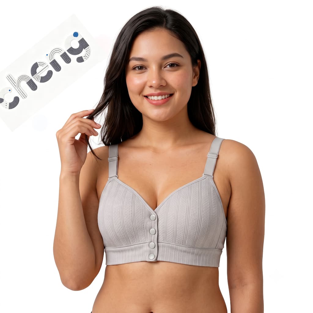 Sutiã Feminino Conforto Abertura Frontal Com Botões Sem Aro Top Canelado Plus Size