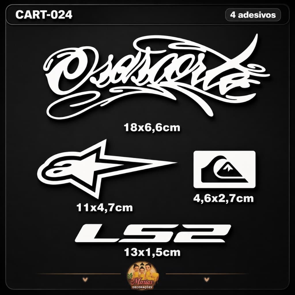 ADESIVO DO GRAU OSASCORTE ALPINESTARS QUIKSILVER LS2 MOTOS CAPACETE BIKE VINIL RECORTE GRAU CARROS