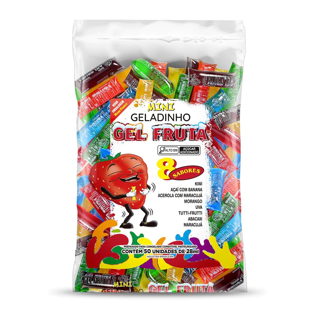 PACOTE DE GELADINHO C/50 UN GEL FRUTA