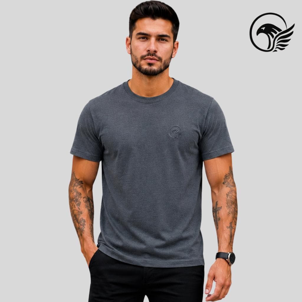 Camiseta Algodão Premium Malha Peruana com Elastano Slim Fit Tradicional e Confortavel