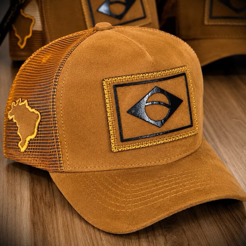 Boné Original Bandeira Do Brasil U.S.A Trucker Country Estiloso e Confortável Limite do Laço Urbano Preto Aba Premium