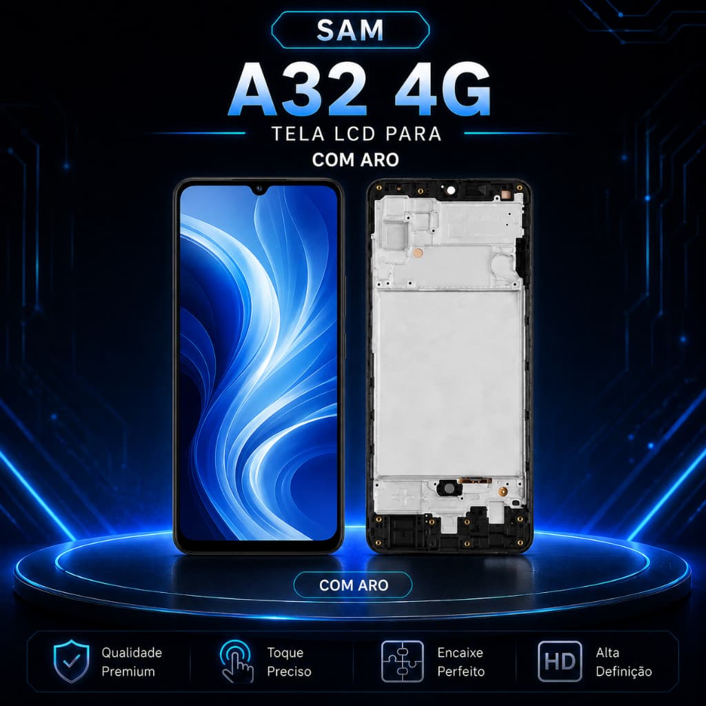 Display Tela Frontal LCD para Samsung A32 4G com Aro Cores Vivas e Toque Preciso