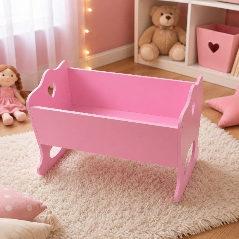 Berço de Boneca  MDF Balanço Infantil Brinquedo Faz de Conta Presente Menina