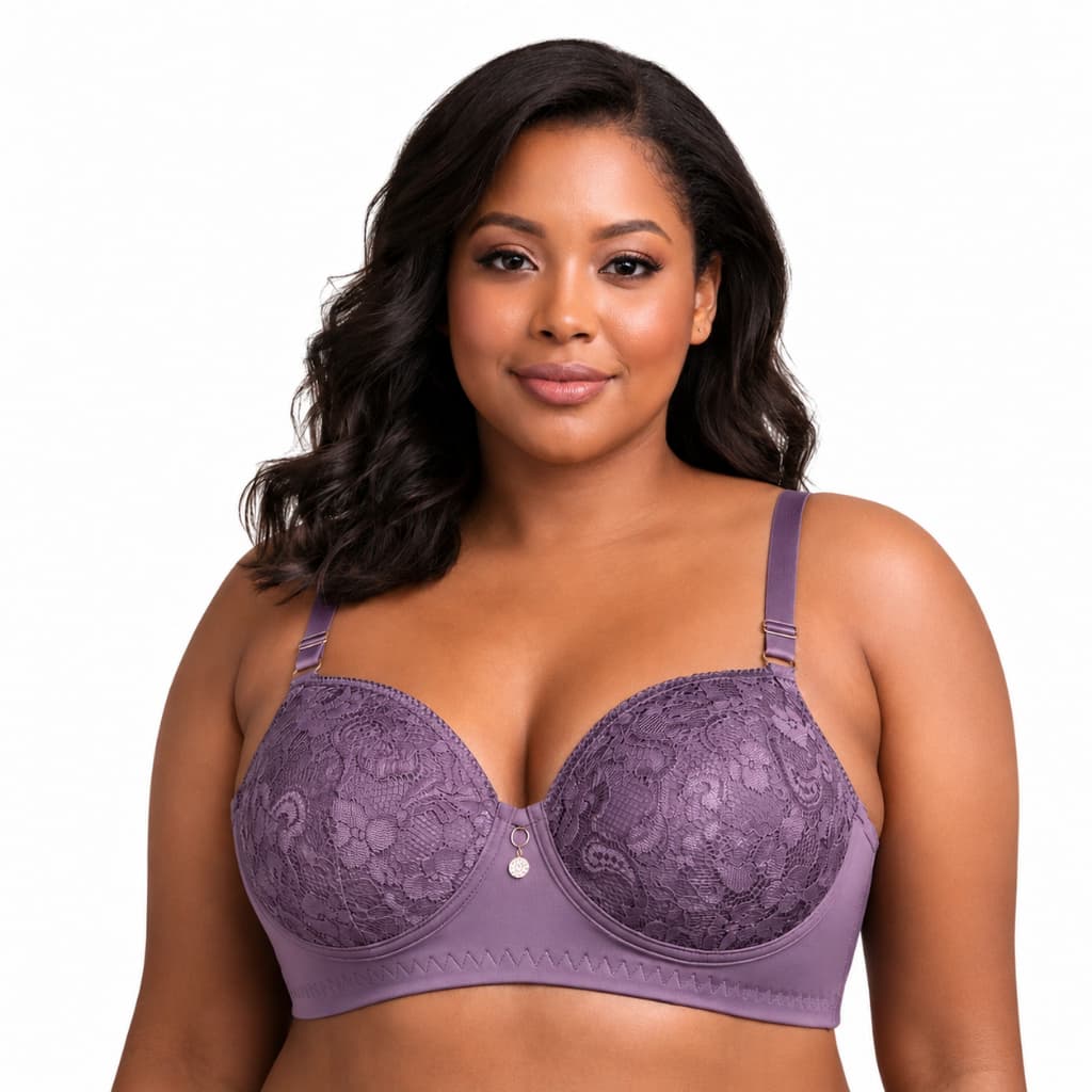 Sutiã Plus Size Reforçado com Bojo Microfibra Renda Alta Sustentação