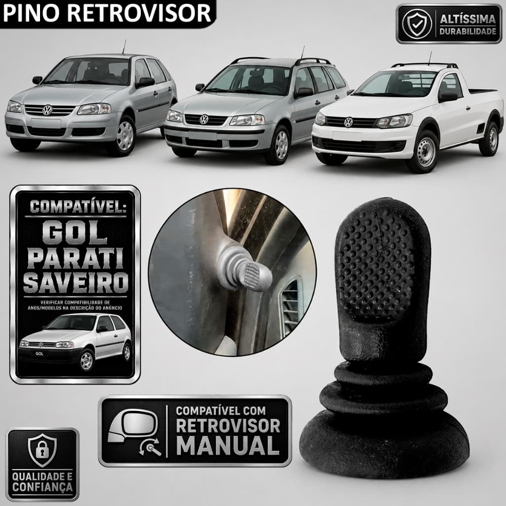 Pino Botão Comando Controle Espelho Retrovisor Gol Parati Saveiro G2 G3 G4 G5 G6