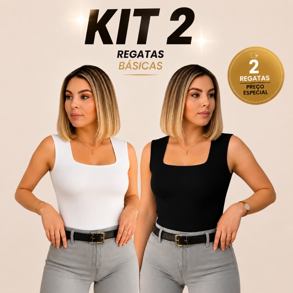 Regata Feminina Decote Quadrado Básica Lisa Suplex Premium  Moda Verão Casual Confortável
