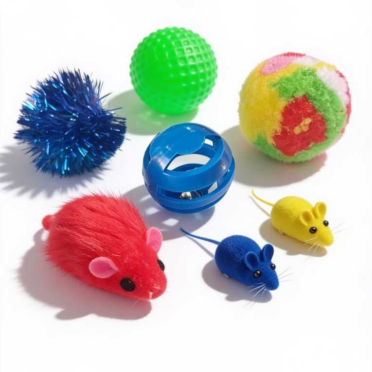 Brinquedos : Bola Texturizada para Gatos, Bolinha com Sino para Gatos, Bola  Pompom e Ratinho