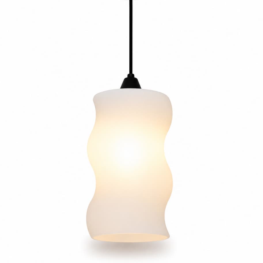 Luminária Pendente Em Vidro Opalino Orgânico