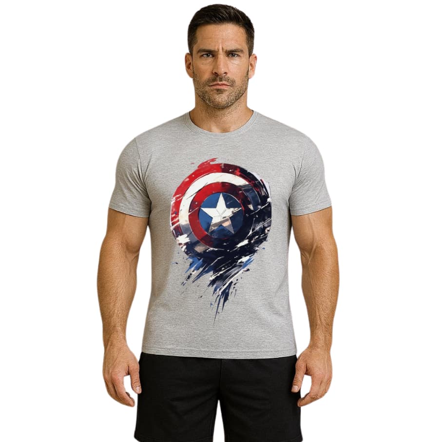 Pijama Masculino Personalizado De Verão Leve  Confortavel Estampado Capitão America P ao G3 Presente Dia Dos Pais