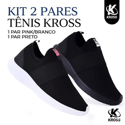Kit 2 Pares Tênis Pink Branco Meia Feminino Slip On Confortavel Sem Cadarço Modelo Meia Respirável