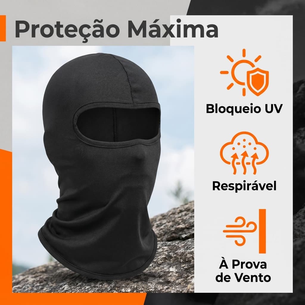 Balaclava Flexível Tecido Macio Uso Diário e Esportivo