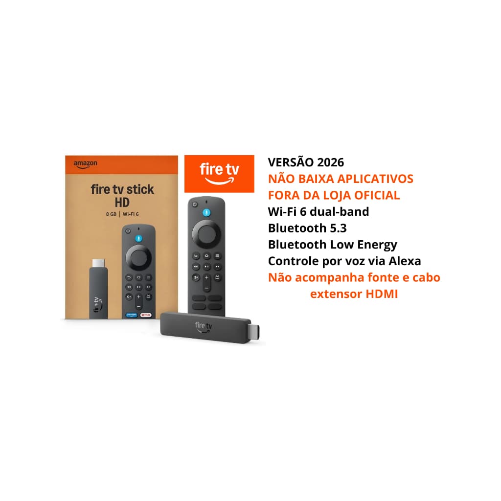 Fire Tv Stick Full HD Controle Remoto Por Voz Alexa Amazon Bivolt WIFI 6