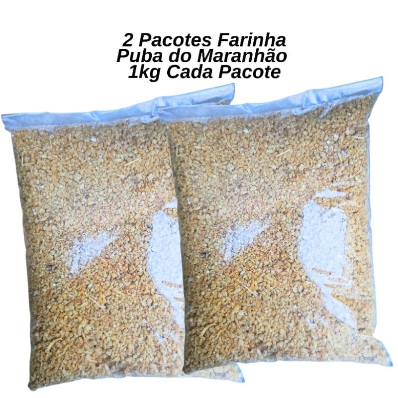 Kit 2 Pacotes - Farinha de Puba do Maranhão (2kg Total) | Tradicional e Azedinha