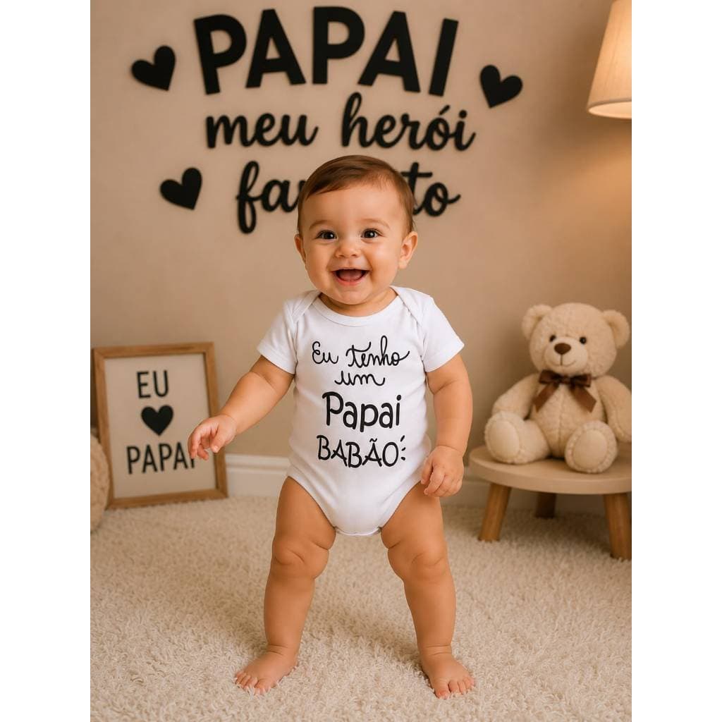Body Dia dos Pais Body bebê Frases Body Unissex Body temático bebê Body Presente dia dos pais Body Papai Babão Body bebê
