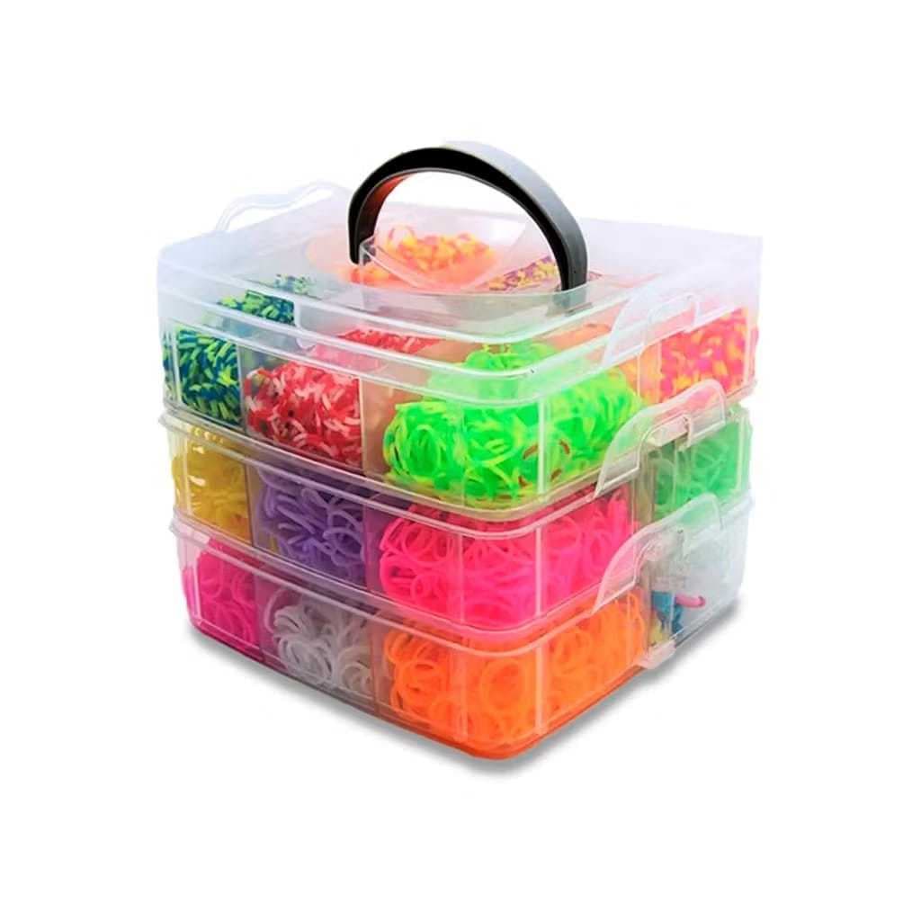 Kit Miçangas Infantil 3300 Peças + Maleta para Pulseira  e Colares