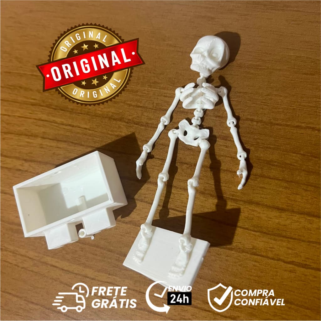 Kit 3 Esqueleto Articulado Decoração para Aquário Movimento por Bolhas de Ar Enfeite Interativo Compatível com Aerador