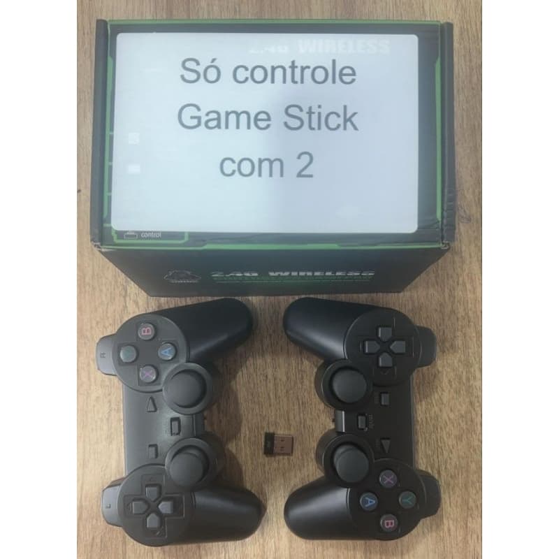 Kit 2 Controles Sem Fio Para Game Stick Lite Game Retro Tv Box Pc