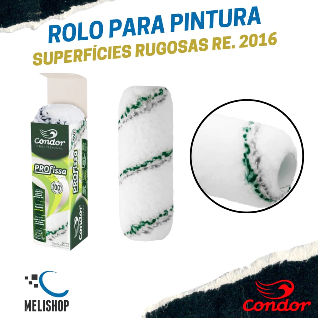 Rolo Pintura Profissional Superfícies Rugosas 23cm Condor REF. 2016