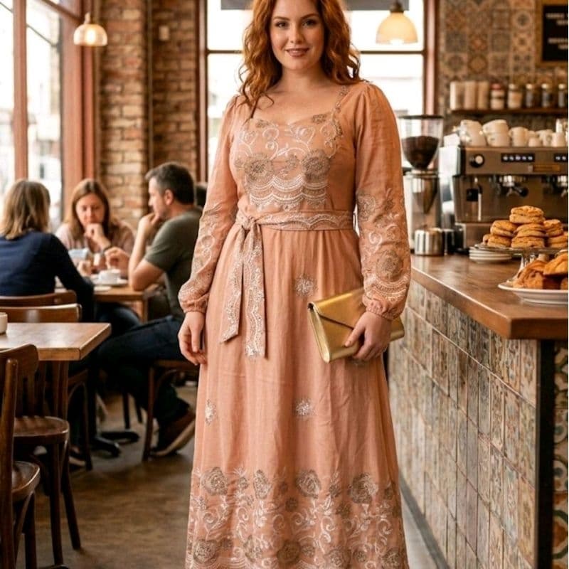 VESTIDO MIDI MANGA LONGA CASUAL VERSATIL ELEGANTE