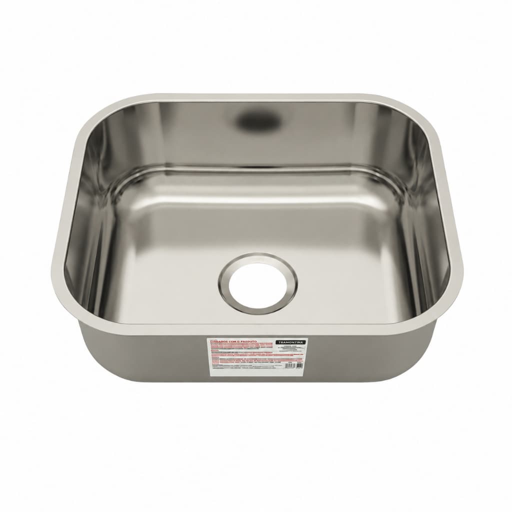 Cuba de Embutir Tramontina Basic 40 BL Inox 40x34 Sem Válvula Sem Sifão