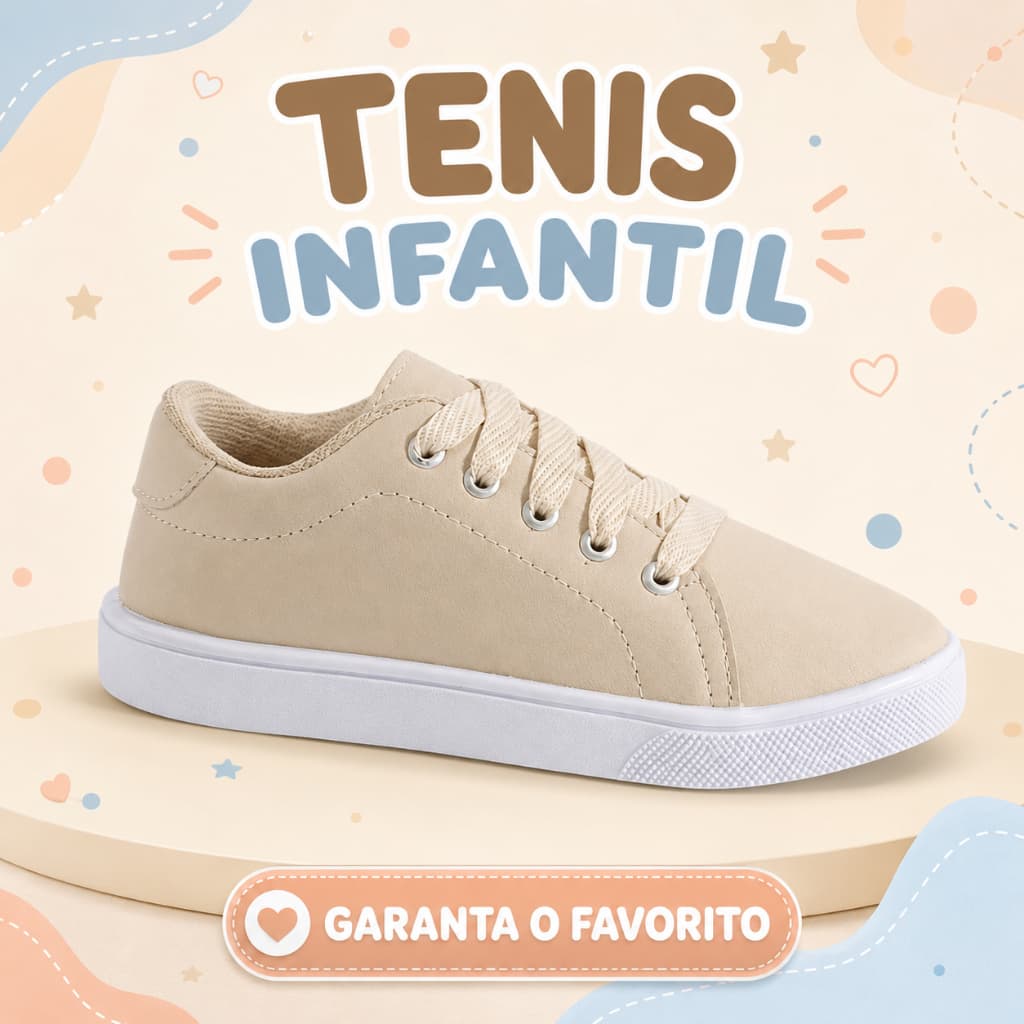 Tênis Infantil Casual Couro Sintético Confortável Leve Resistente Durável Original Para o Dia a Dia 19 ao 34