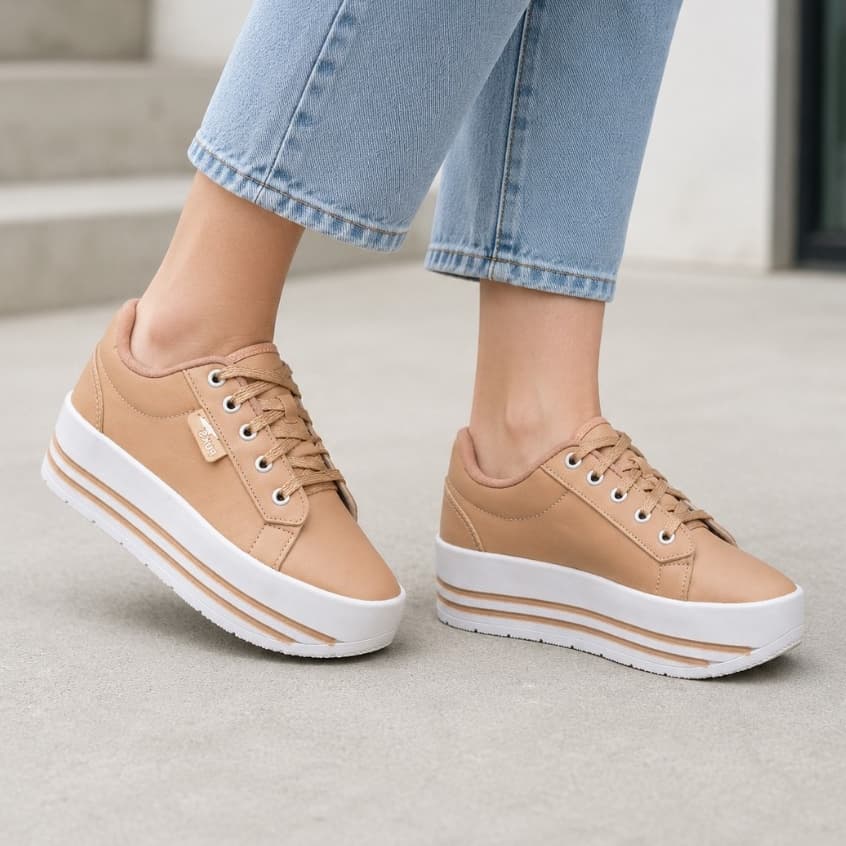 Tênis Plataforma Feminino Confortável Leve Casual Moda