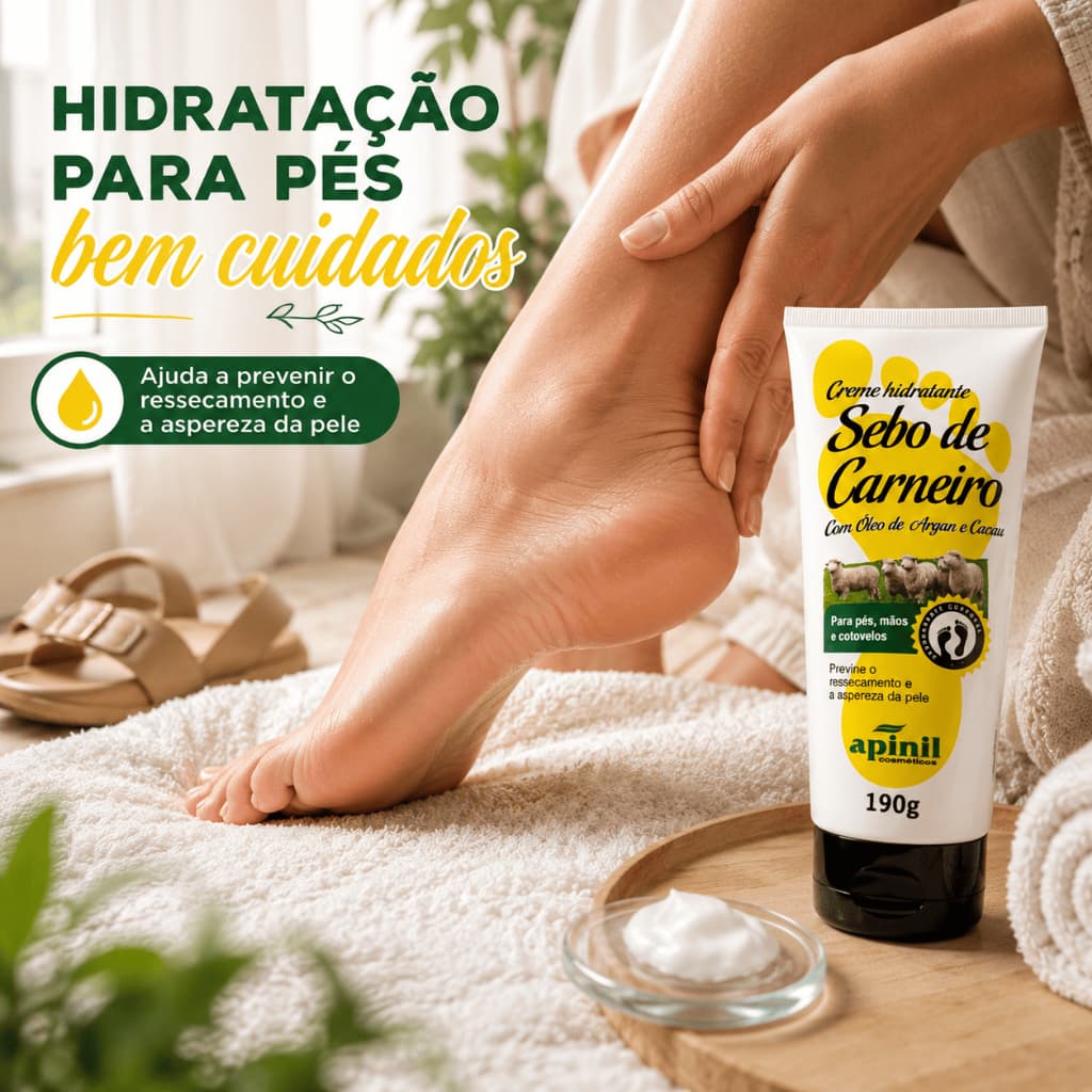 Creme Hidratante Sebo de Carneiro Calcanhar Rachado