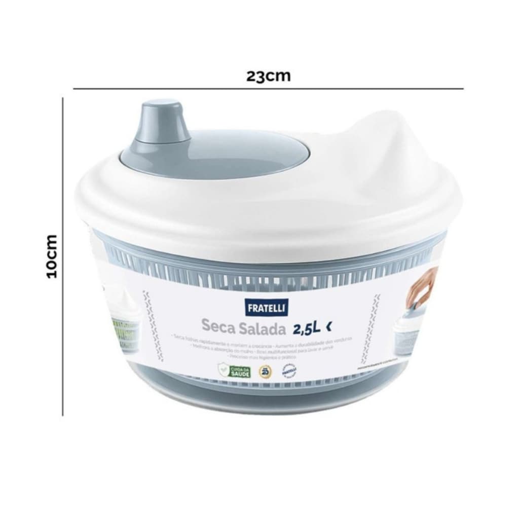 Seca Folhas Salada Capacidade 25 Litros Pratico Resistente Cozinha