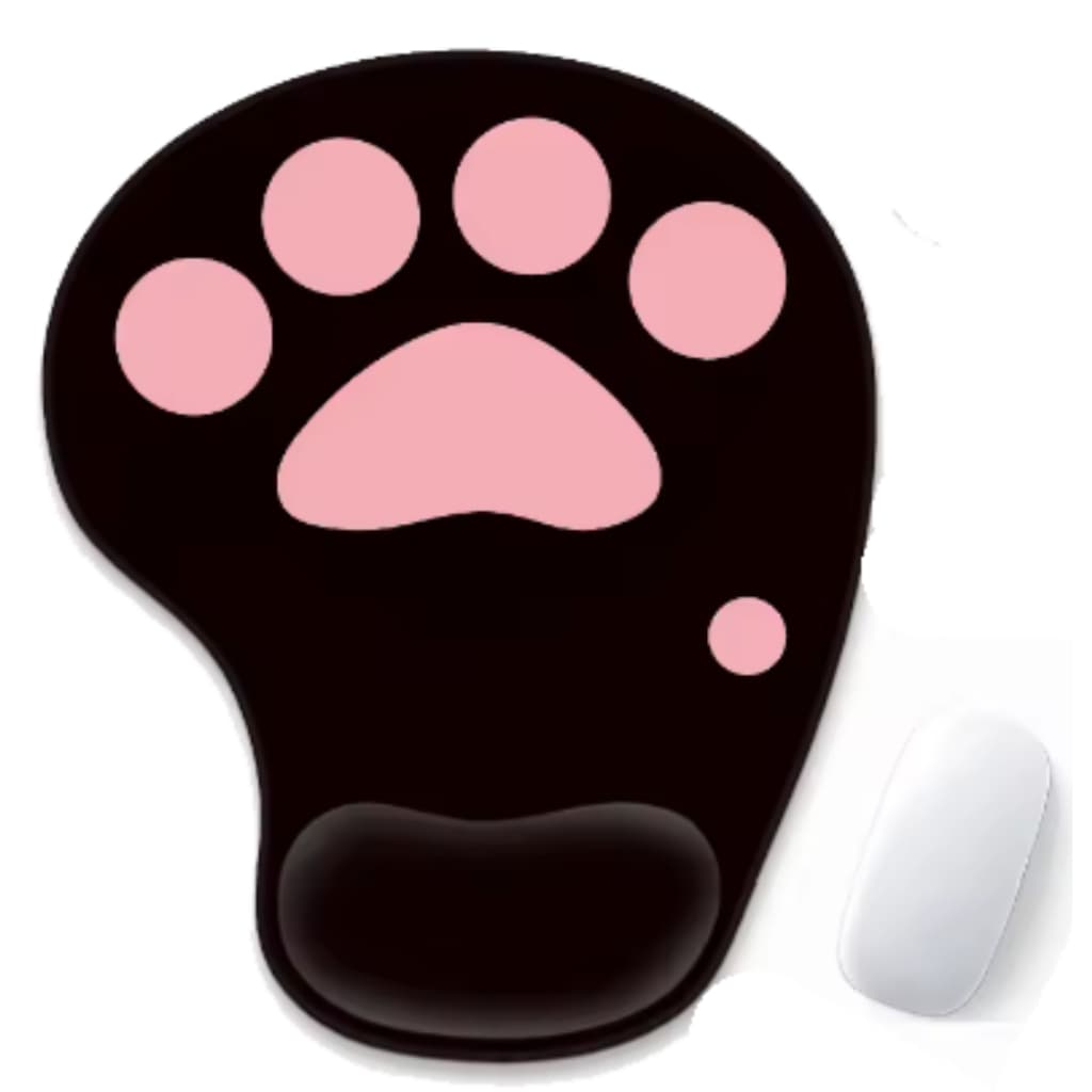 Mouse Pad Ergonômico Formato De Pata De Gato Com Apoio Punho