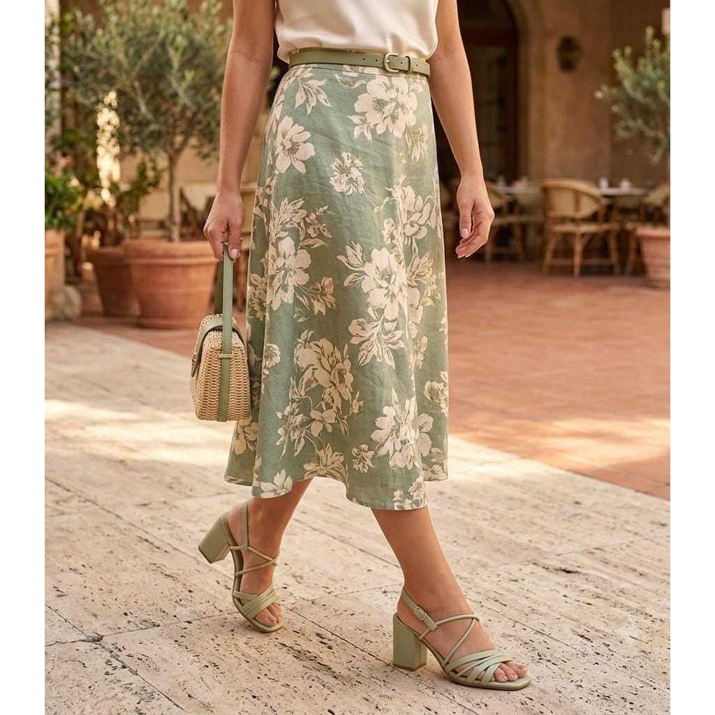 Sandália Feminina Tiras Salto Bloco Confortável Caramelo Verde Menta Preto Estilo Moda Confortável