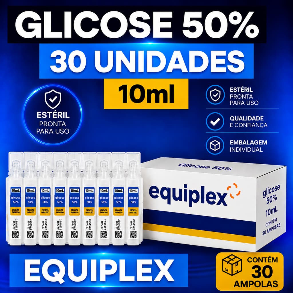 Kit 30 unidades Ampola de Glicose 50 º/. 10 ml