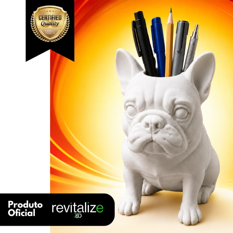Organizador de Mesa Para Escritório Porta Lápis e Canetas Decoração Cachorro Fofo Decorativo
