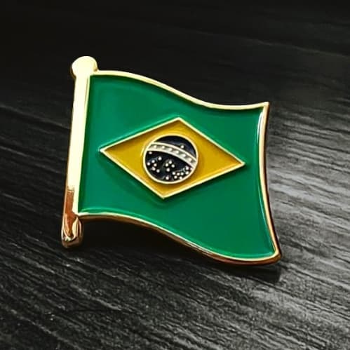 Broche Brasil Pin Bandeira Brasileira Acessório Diplomático BR