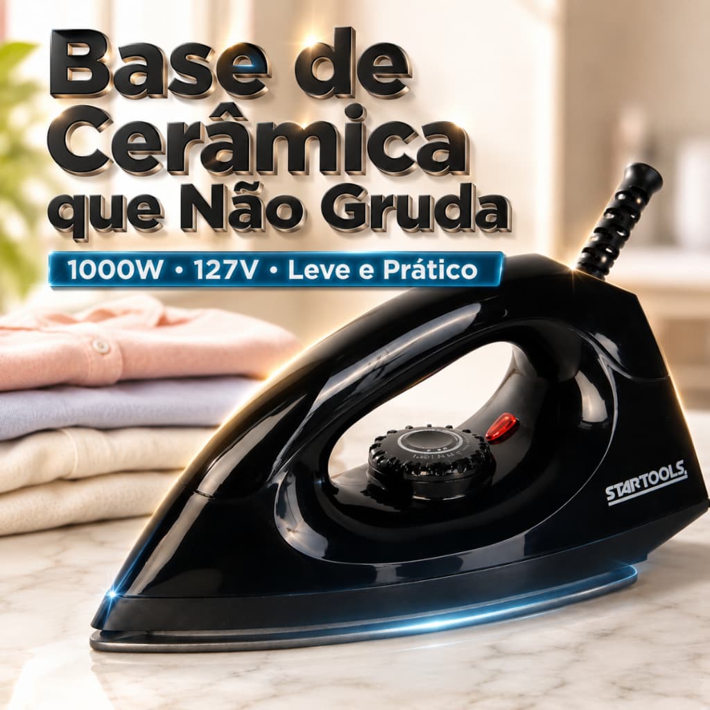 Ferro De Passar A Seco Base Antiaderente 127v 1000w Startool