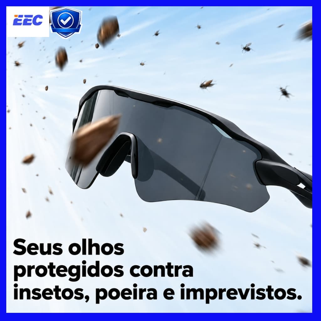 Tactical Cycling Reinforced Anti-Scratch Comfort Protective GlassesÓculos de Sol Esportivo Ciclismo Proteção  Sem Aro Le