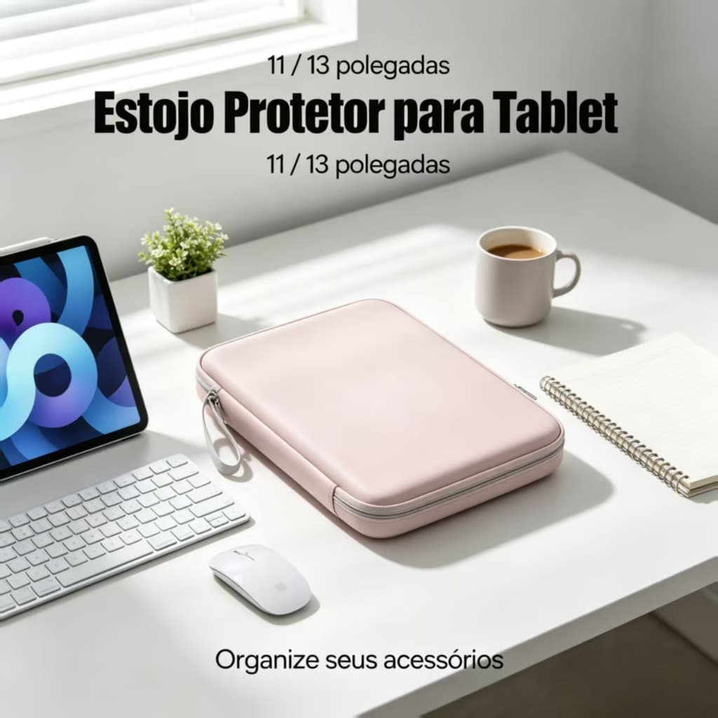 Capa Case Bolsa Pasta Para Tablet Galaxy S6lite/S7/S8Xiaomi 6PRO /Redmi pad SE/ Pro 12.1 iPad 7-10 à Pro 13” Polegadas
