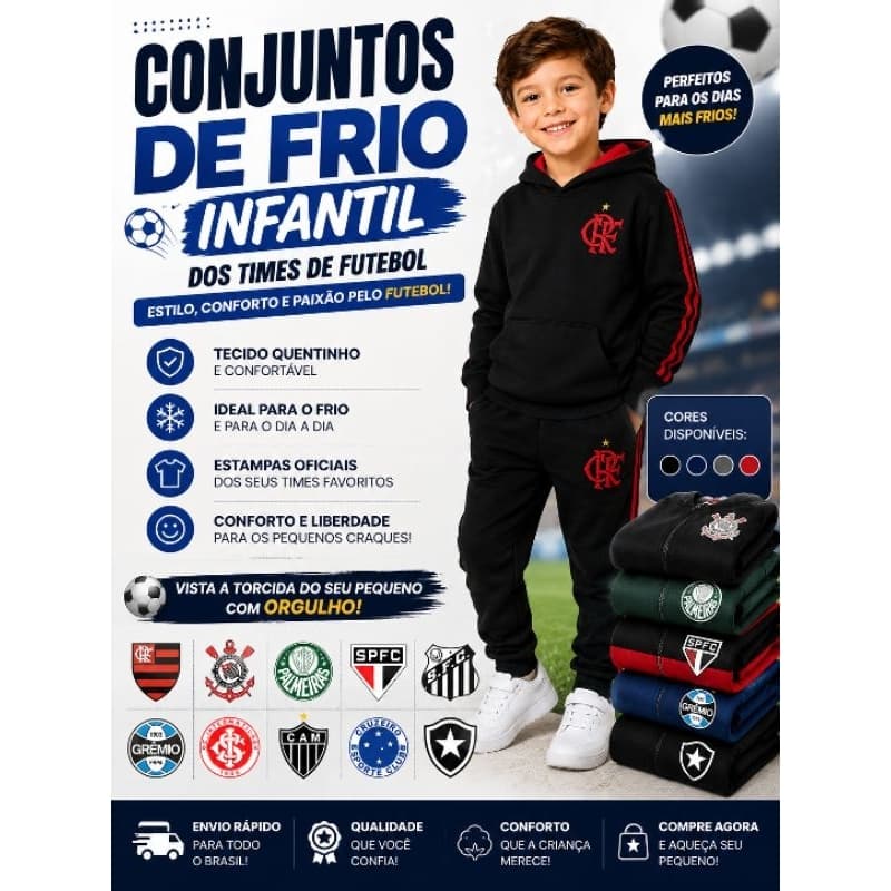 Conjunto Inverno Infantil de times! Consulte disponibilidade!