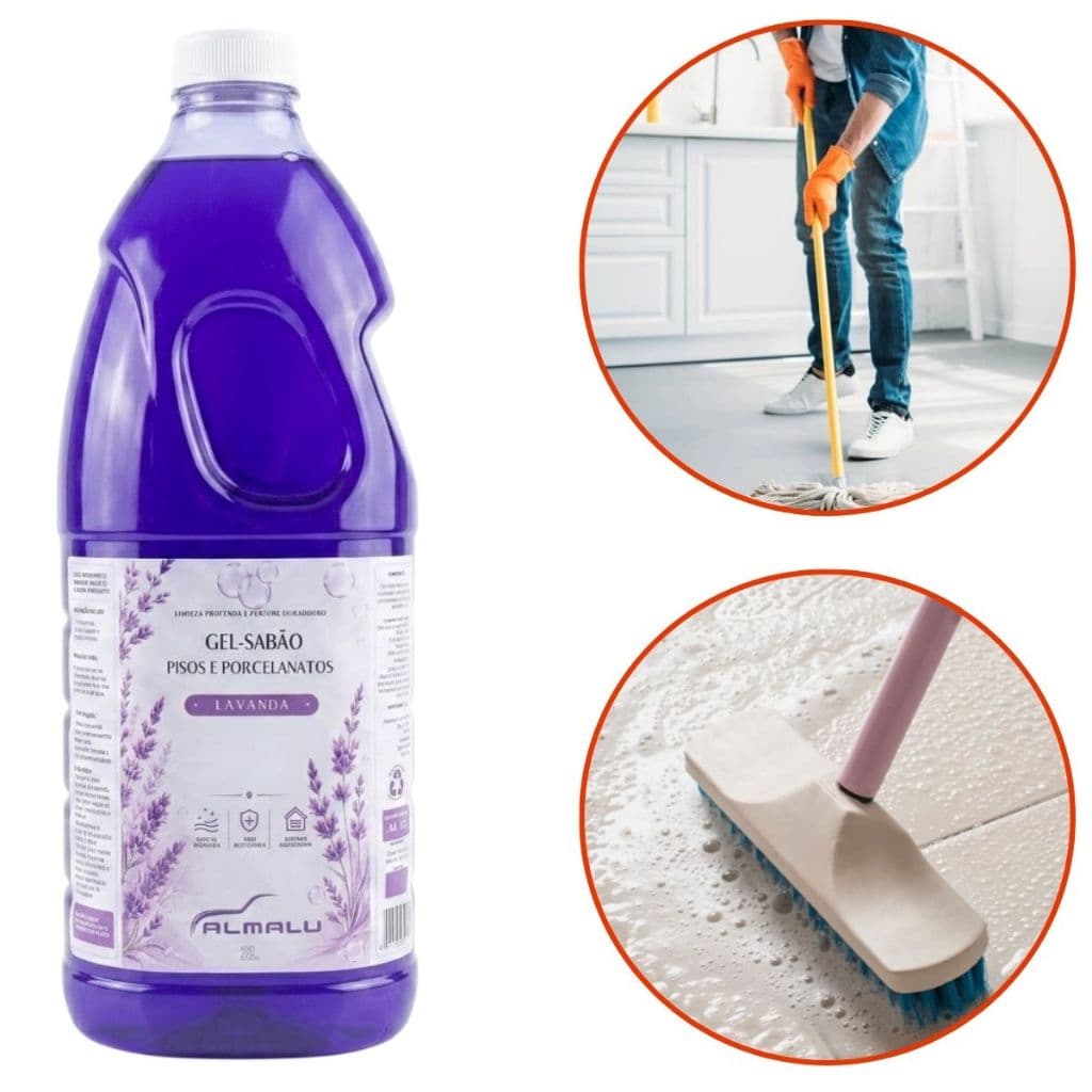 Gel Sabão Para Pisos E Porcelanatos Limpeza Profunda Aroma Lavanda