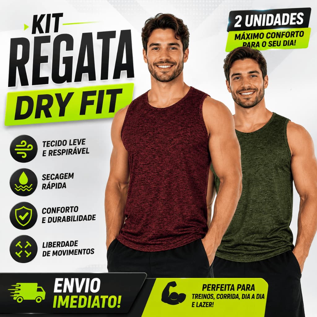 Kit  2 Regata masculina  DRYFIT Tecido Mesclado Para Academia Treino Corrida Regata Esportiva Premium