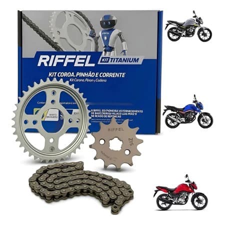 Kit Relaçao Titan Fan Start 160 Riffel Aço Promoção