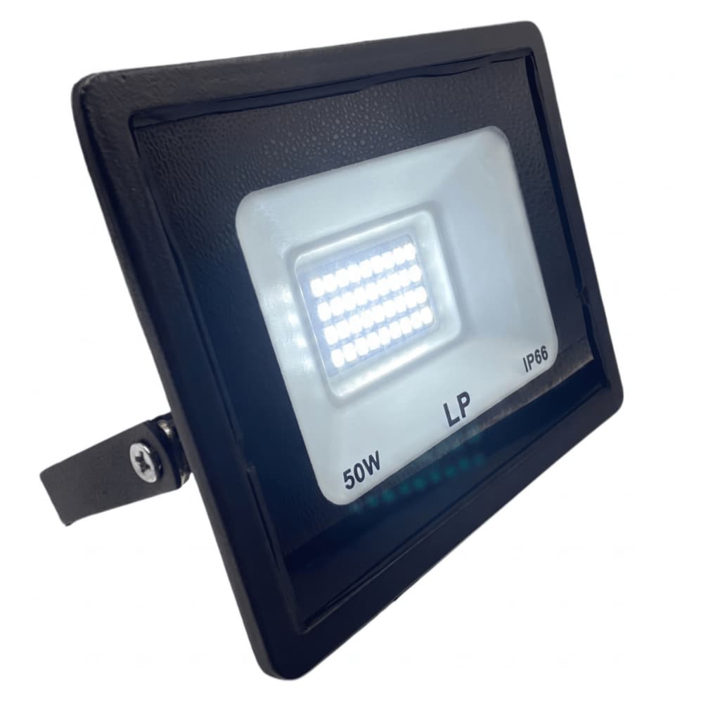 Refletor LED 50W IP66 6500K Branco Frio Bivolt Econômico Holofote Externo Jardim Muro Fachada Residencial