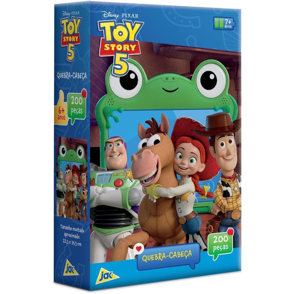 Quebra-Cabeça Toy Story 5 Disney Pixar Toyster 200 Peças Woody Buzz Infantil 7+ Original