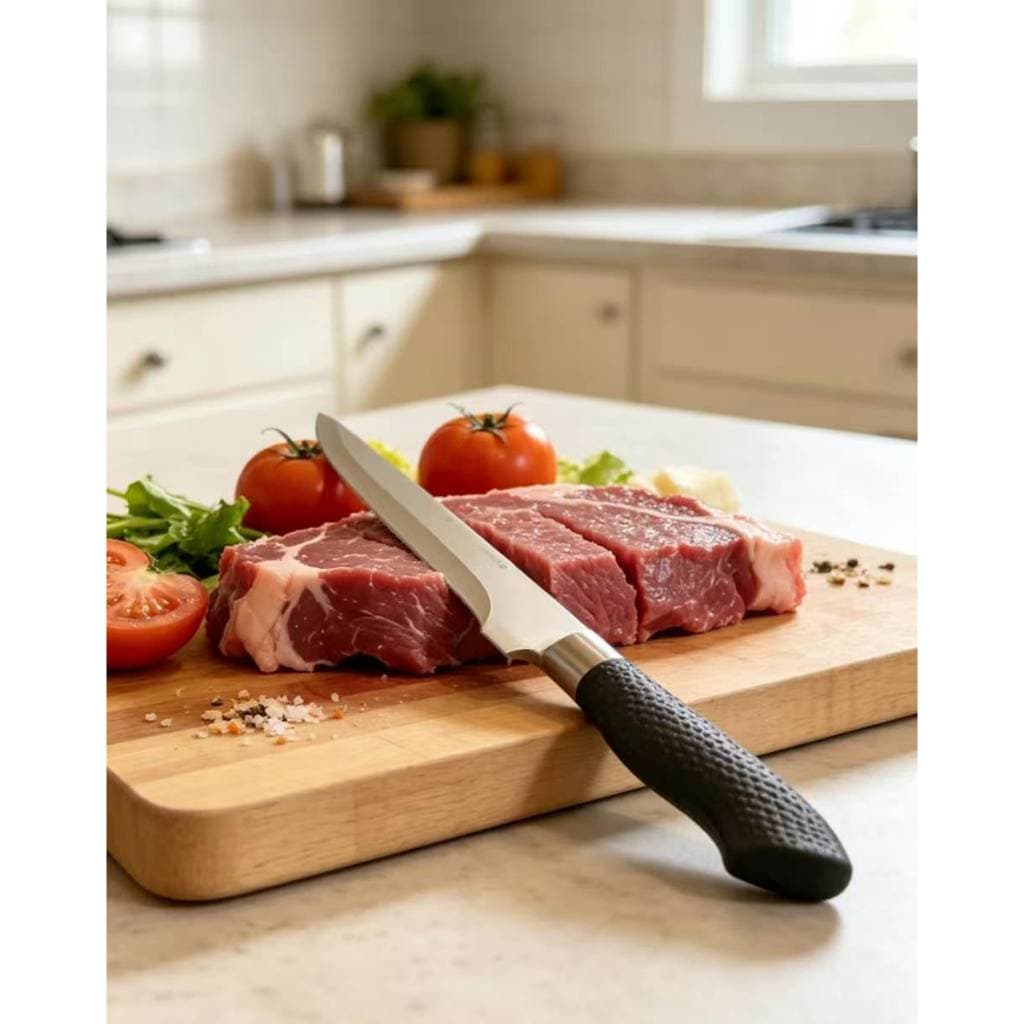 Faca para Churrasco e Cozinha 26cm em Aço Inox | Cabo Antiderrapante | Corte Preciso para Carnes